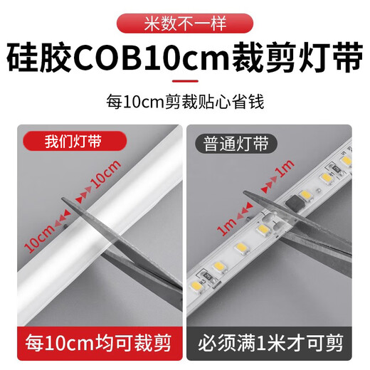 Fanyao super bright cob light strip 220v indoor ceiling living room light outdoor waterproof sunscreen lighting neutral light-10 meters