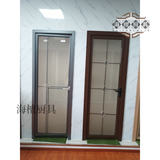 妙普乐日本长虹16极窄轻奢磨砂玻璃门佛山平开门双层钢化玻璃卫生间门厕 款金铝花70X200内开左锁