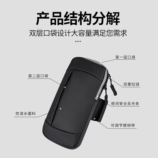 Steak [Upgraded Waterproof] Running Mobile Phone Arm Pack Carrying Artifact Sports Arm with Wrist Bag Outdoor Fitness Cycling Equipment Waterproof Protective Cover for Apple, Huawei, Xiaomi Men and Women
