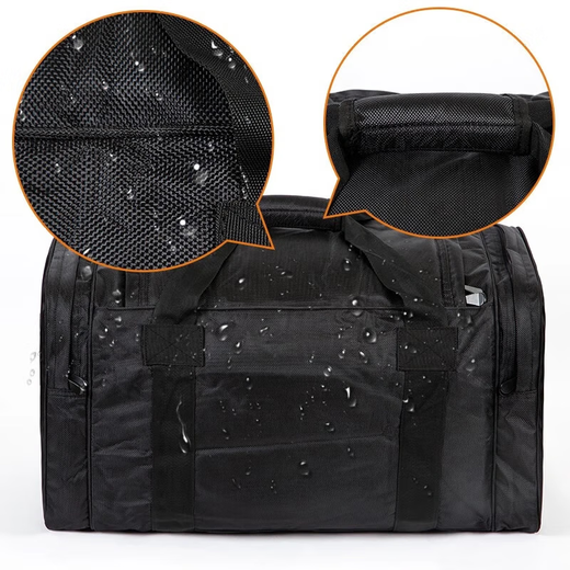 Black front bag, left behind bagged, left behind bag, rear bag, thickened large-capacity waterproof canvas handbag, black - thickened version