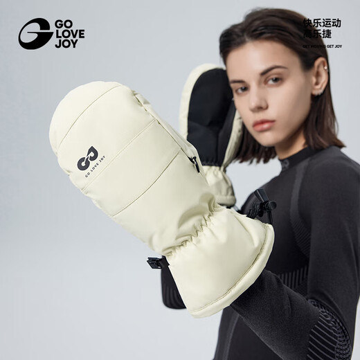 GOLOVEJOY Thinsulate snowboard gloves with built-in wrist guards, waterproof and warm mountaineering anti-lost rope, black L