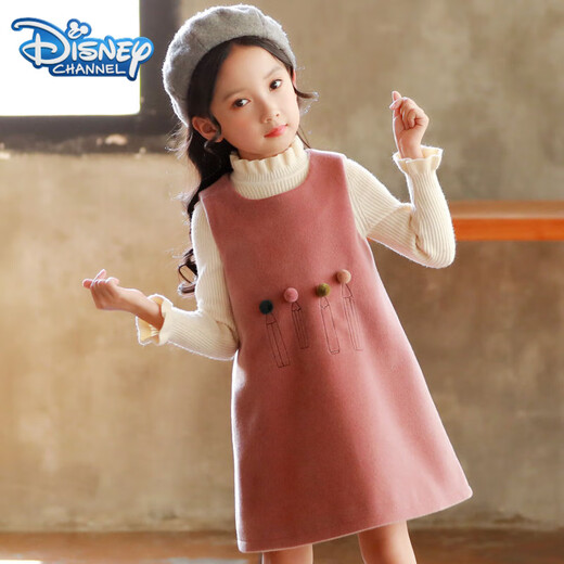 Disney (Disney) Girls Dress Autumn and Winter 2025 New Children's Clothing Korean Style Little Girl Skirt Children's College Style Vest Skirt Trendy Pink 110
