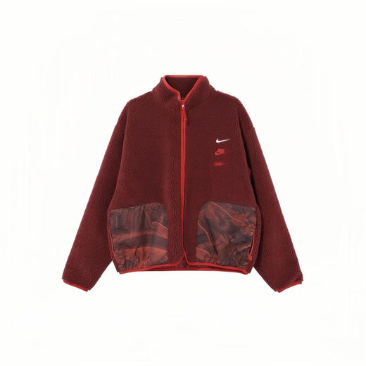 Nike (Nike) Jacke Herren Tops Frühling und Herbst Neue warme Imitation Lamm Velvet Stand Collar Fashion Sportswear Casual Jacket FZ6194-677/Rot/Jahr Limited Edition XL (180)/Vorgeschlagen 150-180jin [Jin gleich 0,5 kg]