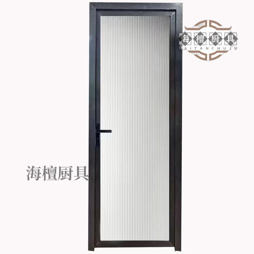 妙普乐日本长虹16极窄轻奢磨砂玻璃门佛山平开门双层钢化玻璃卫生间门厕 款金铝花70X200内开左锁