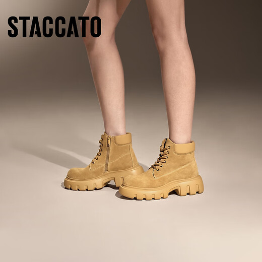 Sigatu's New Winter Winter British Style Martin Boots Big Yellow Boots Botas cortas Botas de mujeres elevadas Y3929DD4 Cool Khaki 37