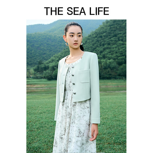 THE SEA LIFE欧海一生 小香风外套24春夏抗皱别致XA15052 水雾色 L