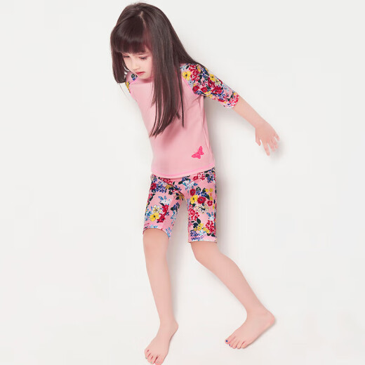 弈姿儿童泳衣女童学生分体游泳衣冲浪服温泉泳衣泳装 Ezi12004 