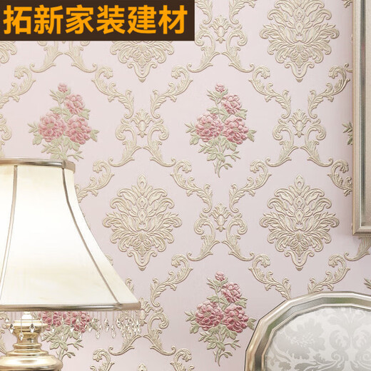 三栖虎欧式田园D自粘墙纸温馨卧室装饰贴纸客厅立体电视背景墙房间壁纸 B版9226米白 0米长*53厘米宽约5平方