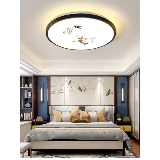 Weihuo new Chinese style LED ceiling lamp round bedroom lamp modern simple living room lamp room corridor balcony aisle lamp plum 27cm high light 20 watts