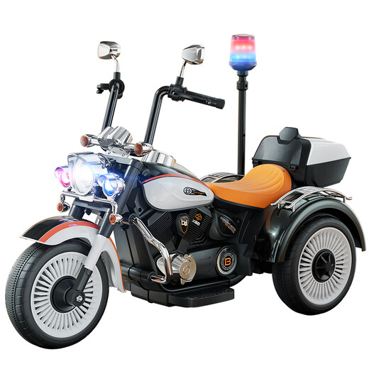 Mom and Dad Children's Electric Motorcycle Tricycle Aged 3-10 can take a police car for men and women children toy car gifts