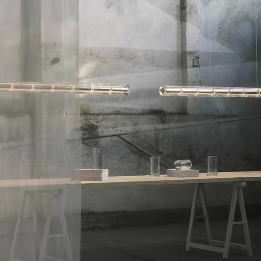 Mingdeng Shijia Italian Flos Restaurant Chandelier 2024 New Modern Simple Crystal Crystal Long Thé Chandelier Luxury Version L1656MM [Touch Version Wuji Dimming]