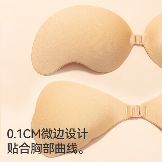 猫人（MiiOW）乳贴文胸内衣女士无痕无肩带内衣抹胸大胸防滑防走光胸贴婚纱夏季 芒果杯肤色 80C