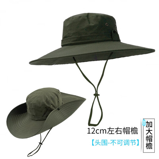 罗维利特西部牛仔帽女夏季渔夫帽大檐钓鱼帽子男防晒太阳帽徒步户外登山帽 1371卡其12cm沿