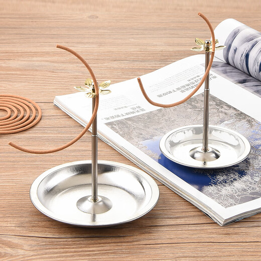 Aoyanlai Incense Coil Holder Retractable Stainless Steel Incense Coil Holder Sandalwood Coil Incense Holder Incense Holder Incense Burner Tower Incense Insertion Point Large with Words Diameter 14.5cm (4911)