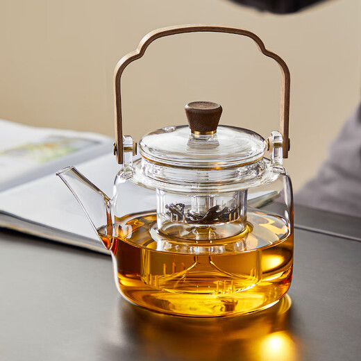 Yipot Tea Teapot Glass Thickened Tea Kettle Set High Temperature Resistant Household Scented Tea Kettle Tea Boiler Electric Ceramic Stove Set Thickened Heat Resistant Transparent Cooking Kettle 1000ml