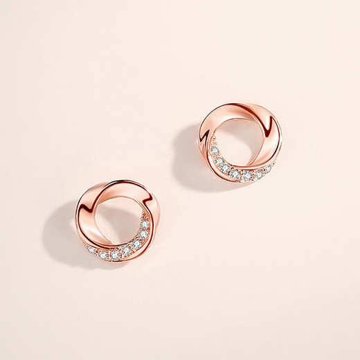 DL 1998 Fat Donglai same style 18K rose gold earrings Mobius earrings new light luxury Korean style earrings round female silver silver earrings rose gold