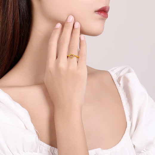 Saturday Fortune (ZLF) Gold Ring Women's 5D Hard Gold Dolphin Love Ring for Girlfriend Pricing No. 17-0.91g