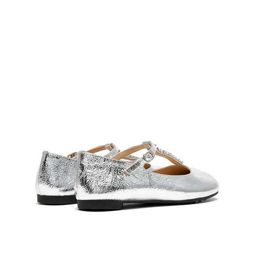 Echtes Schönheitsgedicht Herbst Flash Diamond T-Band Verspielte Split Toe Mary Jane Single Schuhe Frauen 12126cq4 Silber 36