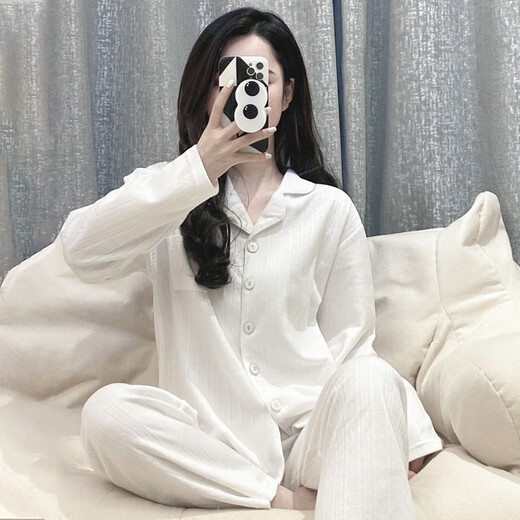 
Yalu pajamas women's 2025 Spring and Autumn New Long Sleeve Korean Style Simple Loose Casual Women's Home Clothing Set 3883 M [75100Jin [Jin equals 0.5 kg]]