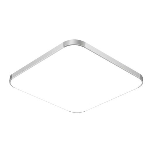 维诺亚LED吸顶灯正方形简约现代卧室灯阳台灯书房餐厅过道走廊会议室灯 银色38*38cm36w高光