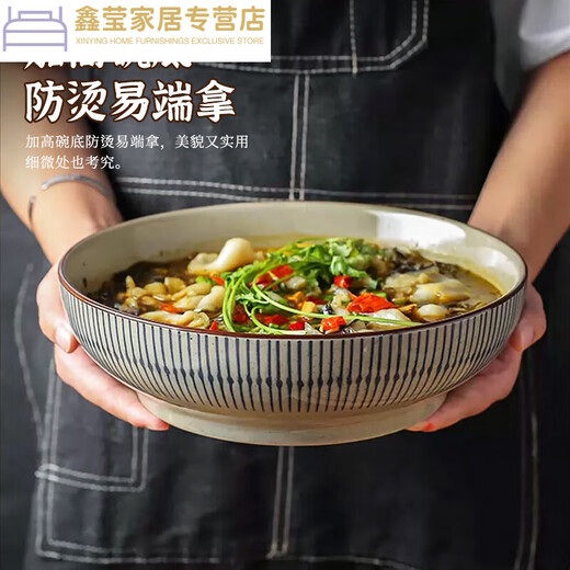 Keramikschale Haushaltssuppe Schüssel Nudel Schüssel Mahlzeit Teller Reisschale Unterglasurfarbene Keramikgeschirr Nudelschale mit Deckel MCFT3899