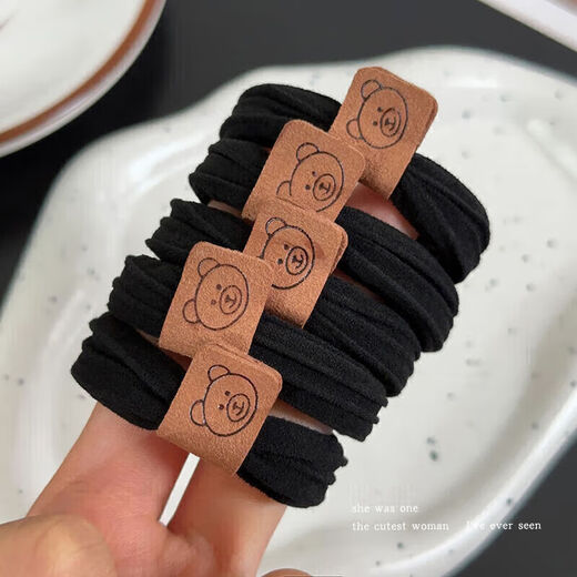 Mother, baby and children's shoe accessories Korean style fashionable bear head rope high elastic rubber band women's hair tie hair tie mixed color 2 pieces 1 pc