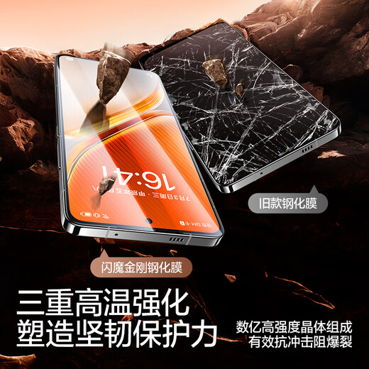 Flash magic suitable for iqooneo10/10pro tempered film mobile phone film full screen anti-fingerprint blue light ultrasonic fingerprint unlocking mobile phone protective film enhanced version | double explosion-proof anti-fingerprint 2 pieces + artifact iqoo neo10/10pro tempered film can be unlocked