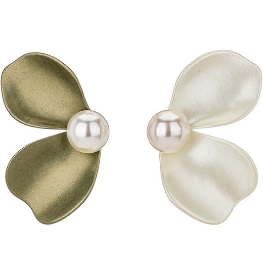 Qlady asymmetric butterfly earrings for women 2024 new high-end temperament imitation pearl earrings for women light luxury silver needle earrings