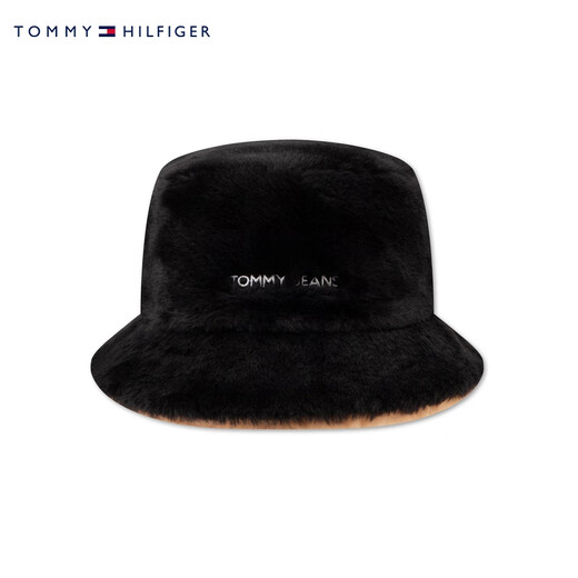 Tommy Hilfiger Automne et Winter Women's Clothing American Retro Trend Classic simple broderie confortable CHAUFF CHAUD PLUSH FISHERMAN'S HAT 16784 BlS BDS (cercle de tête 57cm)
