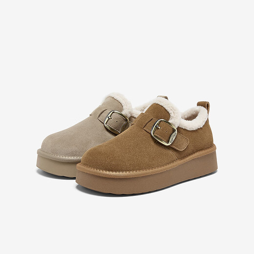 Best Picture 25 Winter Birkenstock Shoes Fashionable Retro Casual Plus Velvet Warm Women's Shoes N2539DM5 Camel 37