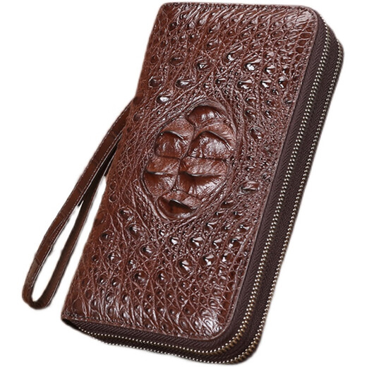 Kavati Gavadi Gavadi Crocodile Crocodile Cuero bolso de cuero de cuero de cuero de doble capa Billetera larga Billetera para hombres Bolsa de hombres múltiples Bolsa de doble tracción negra