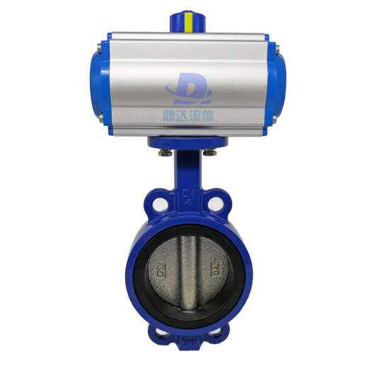 Valve de papillon pneumatique 304 en acier inoxydable doublure à haute température acide à haute température et alcali vanne à papillon D671x-16p 304 Plaque de soupape DN100