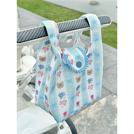 
Stroller hanging bag mini handbag canvas bag baby walking artifact large capacity stroller storage bag hanging bag mother bag little bear stroller hanging bag