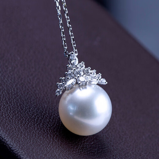 Shimao Pearl Pendant Single Large Mother-of-Pearl Necklace 925 Silver Round Large Beads Ice Queen Classic Women's 12mm White Beads