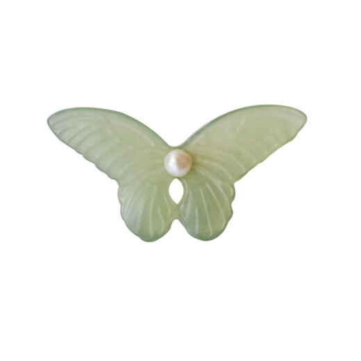 QUAMER gold store model, if you bloom, butterflies come naturally, vintage natural Xiu jade freshwater pearl brooch