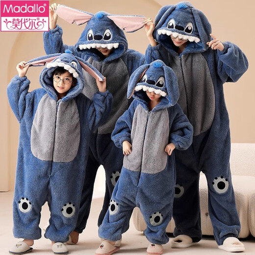 
Modal thickened parent-child one-piece pajamas for family three-person coral velvet autumn and winter children's flannel anti-kick quilt sleeping bag velvet - one-piece zipper - YPF3893 pocket wood M size [high 160C weight 95 Jin [Jin equals 0.5 kg]]