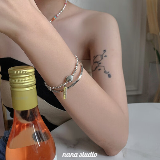 Finn Ordinary 25 Sterling Silver Broken Silver Beads Bracelet Women's Niche Design Bracelet Bracelet Style