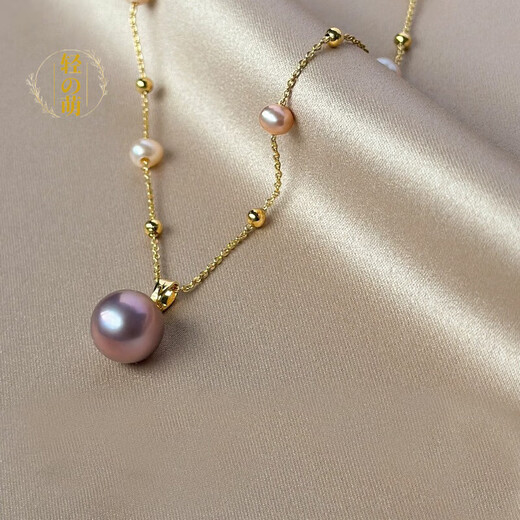 Hanzhu Freshwater Pearl Gypsophila Necklace Feminine Necklace New Clavicle Chain 2025 Niche Purple