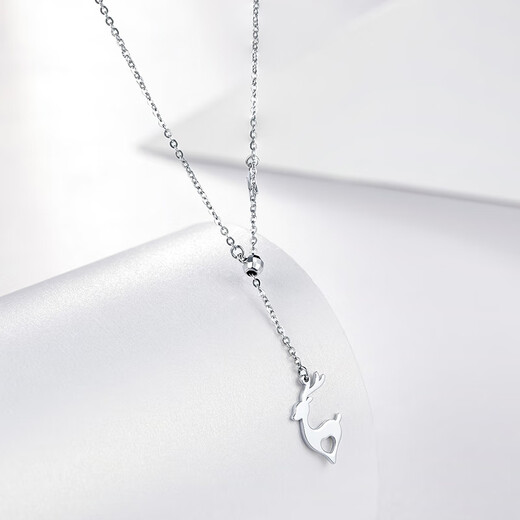Saturday Fu PT950 platinum necklace female elk PT063171 about 3.88g 42+3cm birthday gift