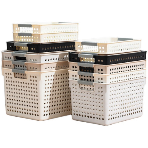 Chenzhi Shangpin plastic storage basket storage box sundry storage frame storage basket bath basket sundry basket kitchen black storage basket short medium black