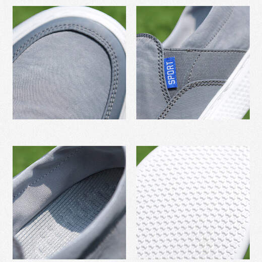 TYKT brand canvas shoes men's summer new old Beijing cloth shoes breathable low top men's shoes casual shoes gray 42