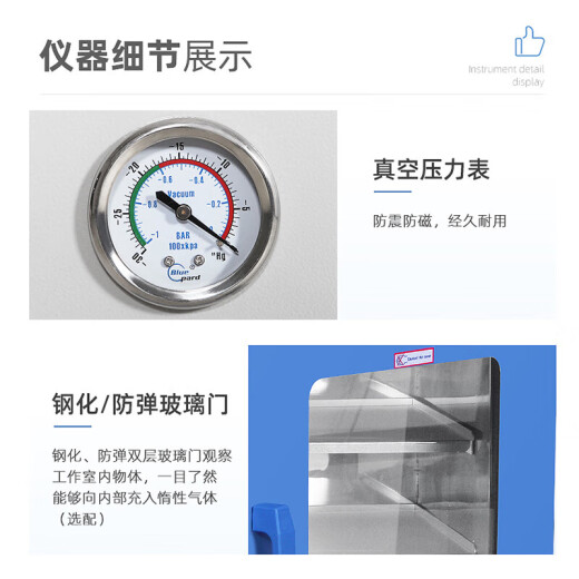昱琅真空干燥箱实验室用电热恒温真空烘箱工业小型真空消泡箱 (移动方便带真空泵)立式DZF-6210