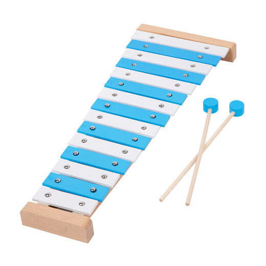 
Jingqiao Children's 15-scale aluminum sheet hand-knocking piano hand-knocking xylophone musical instrument set CL toy iron sheet beech wood 15-tone piano