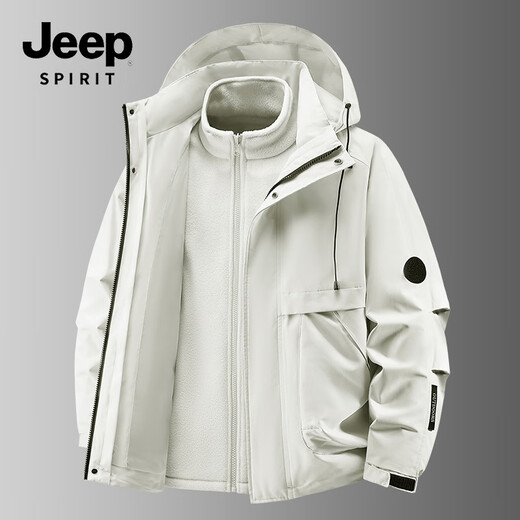 JEEP SPIRIT three-proof outdoor jacket men's three-in-one jacket autumn and winter warm jacket men 9588 black XL