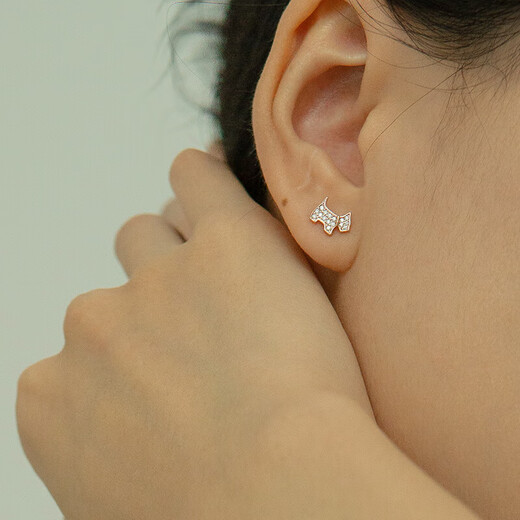 AGATHA/Aijiasha French hollow puppy silver earrings for women, birthday gifts for girlfriends and best friends, high-end earrings