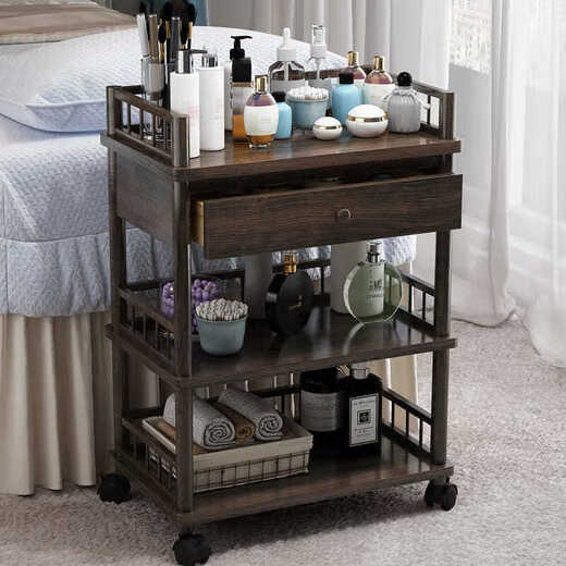 Vinoa Beauty Salon Trolley Nail Shop Tool Trolley Cosmetic Storage Rack Tattoo Hair Salon Multifunctional Mobile Storage Rack Dressing Fence Trolley with Drawer Original Color 0x0x0cm