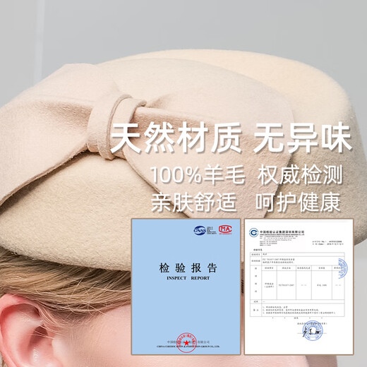 EE Autumn and Winter New Retro Hepburn Style French Top Hat Elegant Woolen Wool Top Hat Women's Winter Style 3080 Camel M(53-57CM)