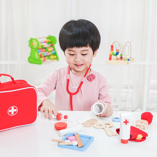 Muwan Shijia Little Doctor Juguete Toy Nurse Inyección infantil jugando a la casa de la casa y una niña Tocando estetoscopio de juguete para bebés mejor set de doctor