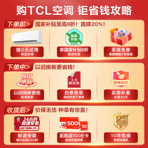 TCL air conditioner 3 new level energy efficiency energy saving frequency conversion cooling and heating smart air conditioning vertical air conditioning cabinet KFRd-72LW/D-ME21Bp (B1) trade-in national subsidy