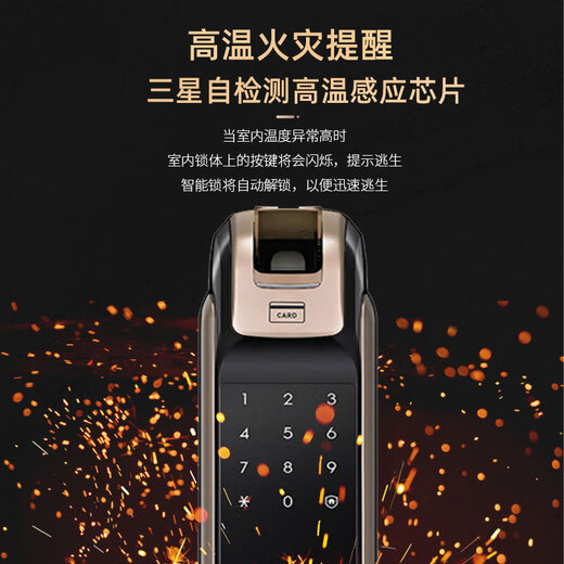 SAMSUNG【整机进口】三星智能门锁指纹锁SHP-DP728智能防盗门电子密码锁 原装进口DP728外开